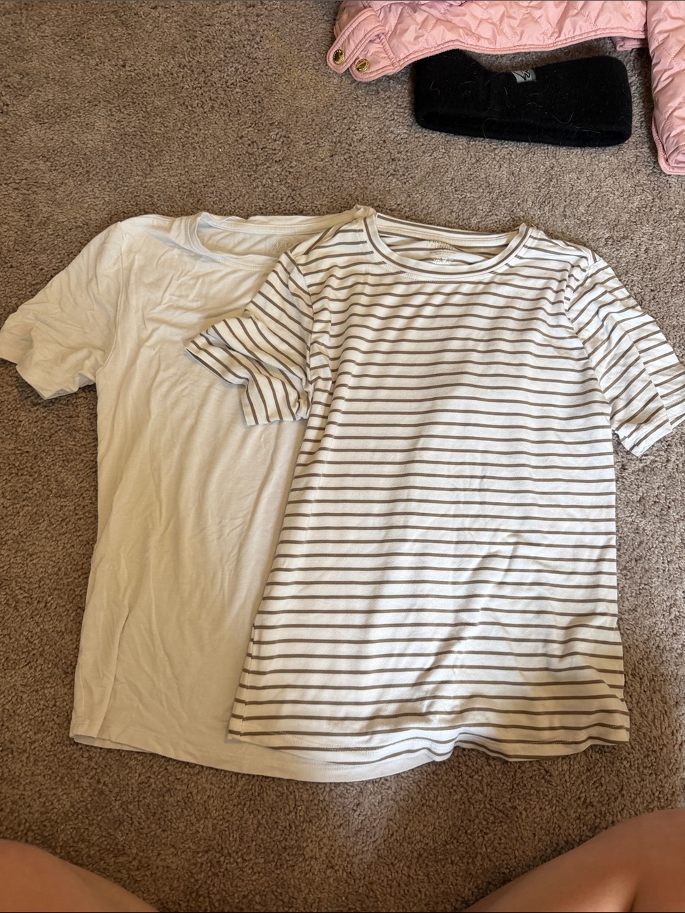 French Laundry Cream Striped Short Sleeve Tee